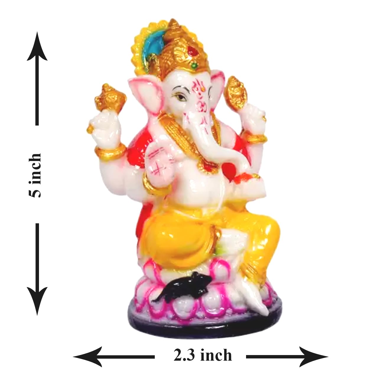 Kitlyn 5 Inch Lakshmi With Ganesh God Statue, Religious God Statue Resin Idol, 5 Inch Height, Multicolor | Laxmi Ganesh Silver C